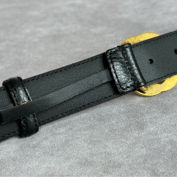 Gucci Interlocking G Double Gg Textured Black Leather Belt 474345 100/40 - Picture 9 of 12